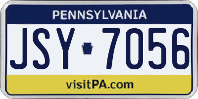 PA license plate JSY7056