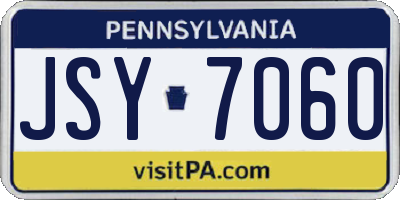 PA license plate JSY7060