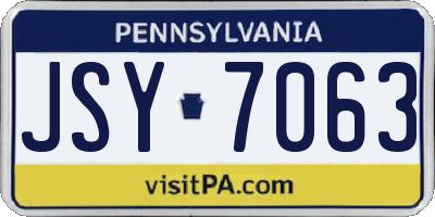 PA license plate JSY7063