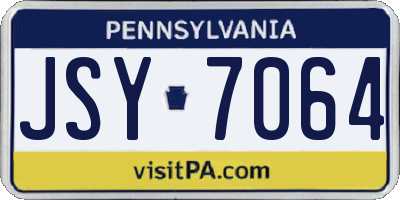 PA license plate JSY7064