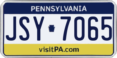 PA license plate JSY7065