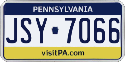 PA license plate JSY7066