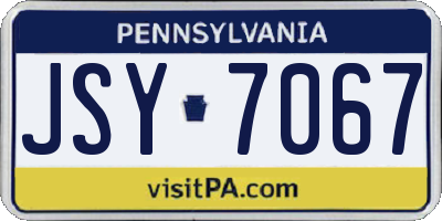 PA license plate JSY7067