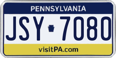 PA license plate JSY7080