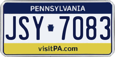 PA license plate JSY7083