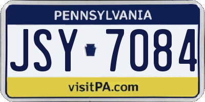 PA license plate JSY7084