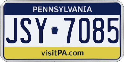PA license plate JSY7085