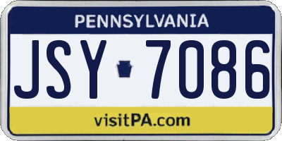 PA license plate JSY7086