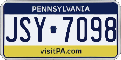 PA license plate JSY7098