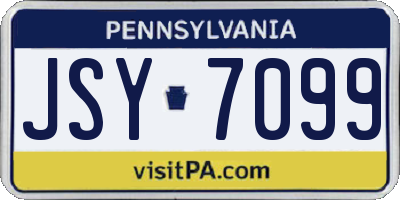 PA license plate JSY7099