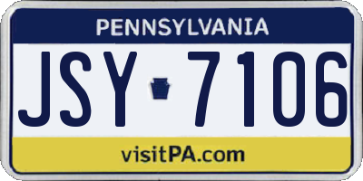 PA license plate JSY7106