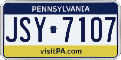 PA license plate JSY7107