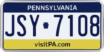PA license plate JSY7108