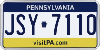 PA license plate JSY7110