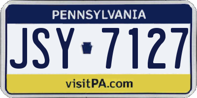PA license plate JSY7127