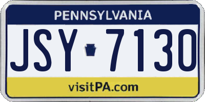 PA license plate JSY7130