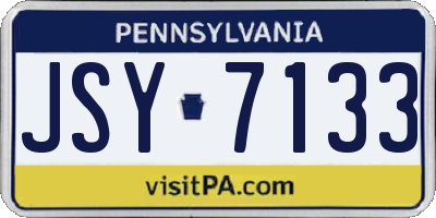 PA license plate JSY7133
