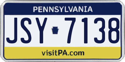 PA license plate JSY7138