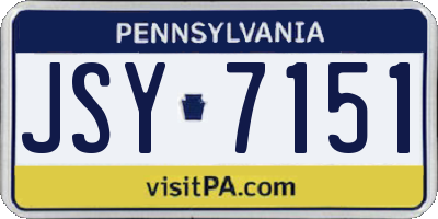 PA license plate JSY7151