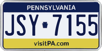 PA license plate JSY7155