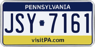 PA license plate JSY7161