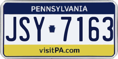 PA license plate JSY7163
