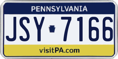 PA license plate JSY7166