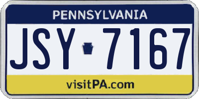 PA license plate JSY7167