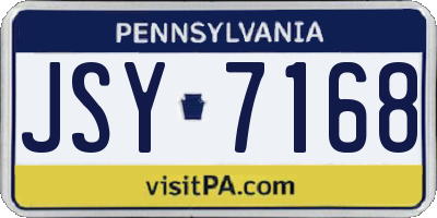 PA license plate JSY7168