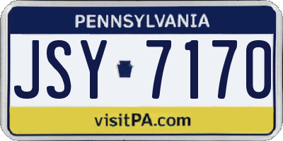 PA license plate JSY7170