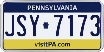 PA license plate JSY7173