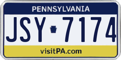 PA license plate JSY7174