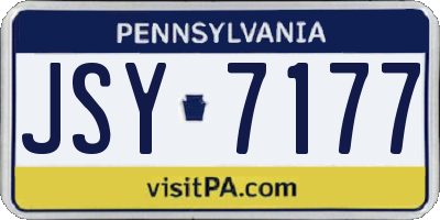PA license plate JSY7177