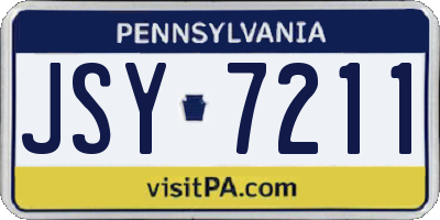 PA license plate JSY7211