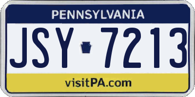 PA license plate JSY7213