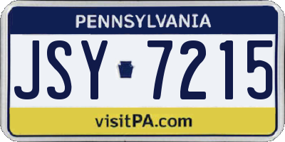 PA license plate JSY7215