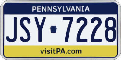 PA license plate JSY7228