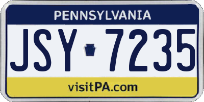 PA license plate JSY7235
