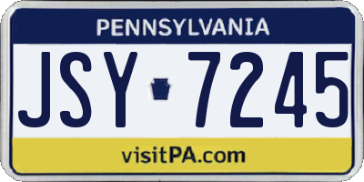 PA license plate JSY7245