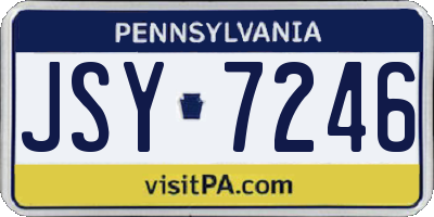 PA license plate JSY7246