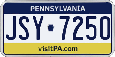 PA license plate JSY7250
