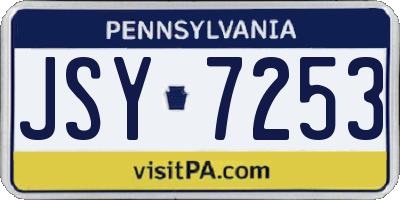 PA license plate JSY7253