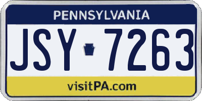 PA license plate JSY7263