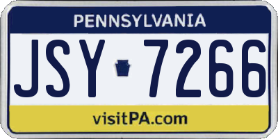PA license plate JSY7266