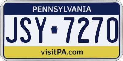 PA license plate JSY7270
