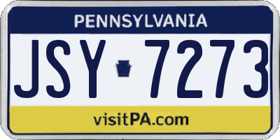 PA license plate JSY7273