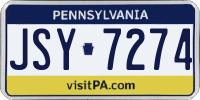 PA license plate JSY7274