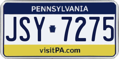 PA license plate JSY7275