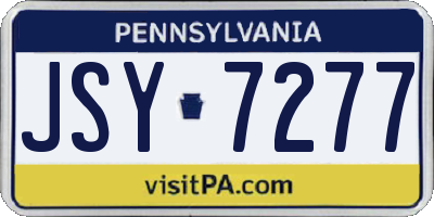 PA license plate JSY7277
