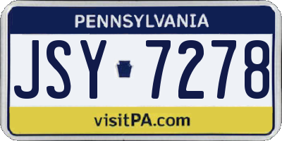 PA license plate JSY7278